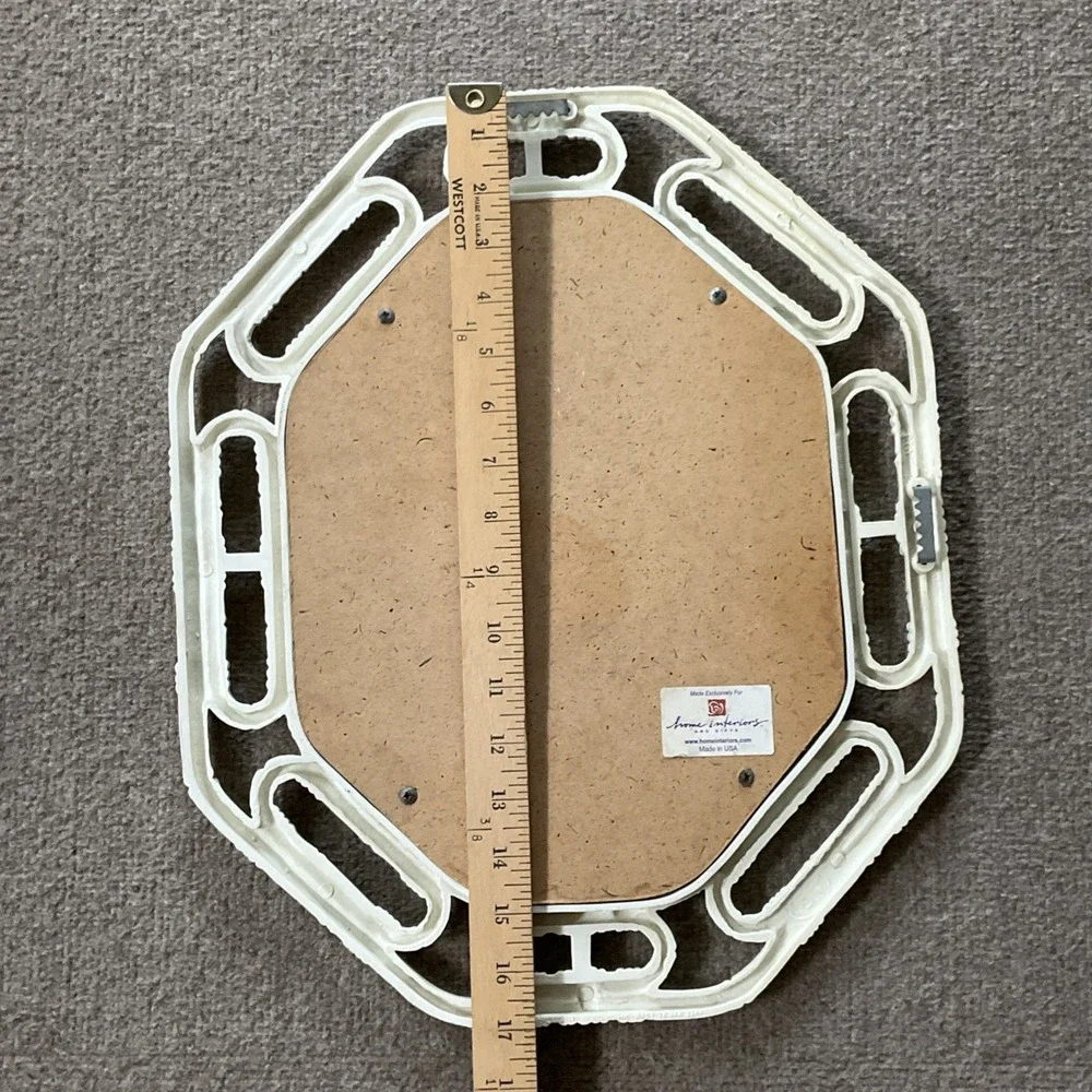 Vintage 1983 Homco Faux Bamboo Mirror 2144 BoHo cottage core 17x14 Made in USA
